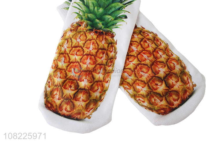 Hot sale 3D pineapple socks unisex adult summer ankle socks