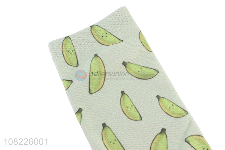 Wholesale custom 3D banana socks heat transfer printing socks