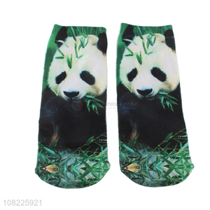 Low price summer cotton socks 3D panda printed ankle socks