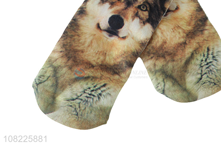 Top product novelty wolf socks funny 3D digital printing socks