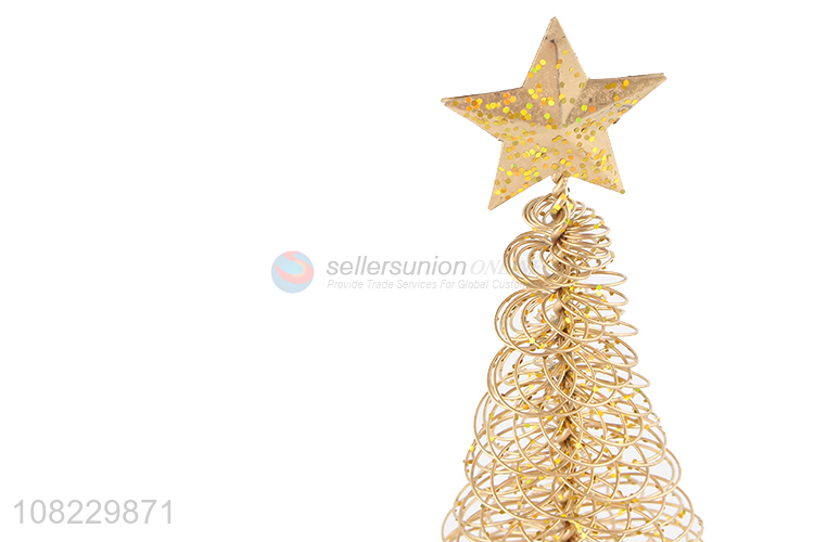 Top product gold iron wire Christmas tree for Xmas home decoration