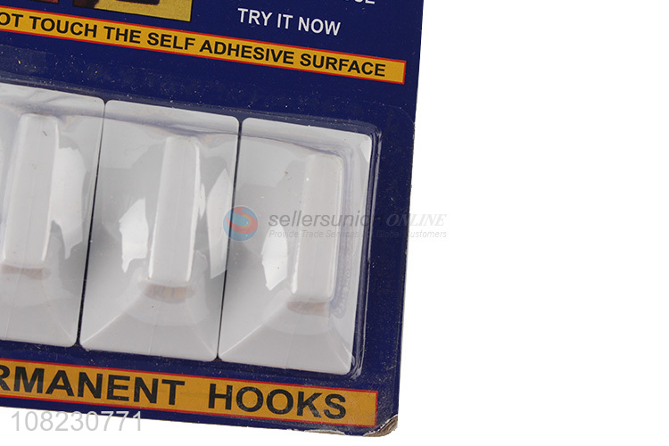 Most popular 3pieces white sticky hooks wall hooks for sale