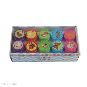 Latest products children round stamp animal stamper toys for sale