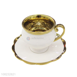 New arrival ceramic tea coffee cups and saucers cermic mugs set