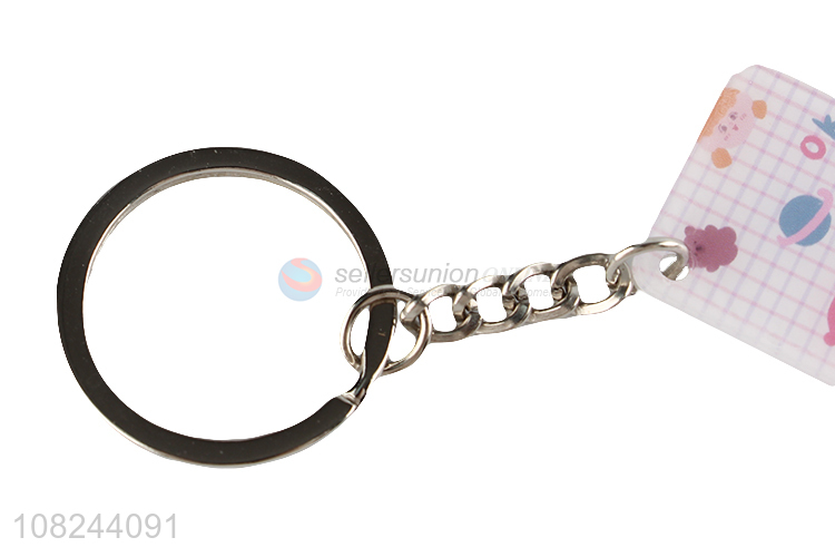 China products fashion rectangle pendant alloy keychain