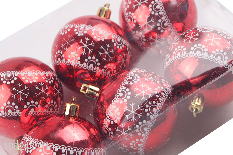 Hot items red 6pieces home décor hanging christmas ball wholesale