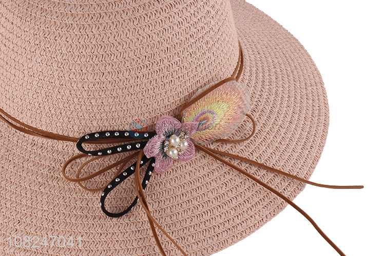 High quality fashion sunhat ladies cute straw hat for sale