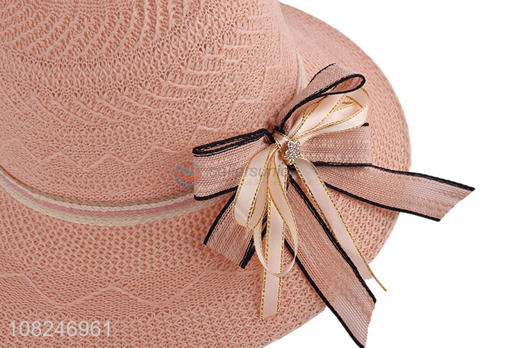 Good quality fashion starw hat with bowknot for sale