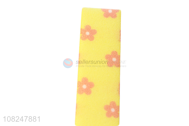 Good price flower printed sponge nail file block nail art nail care