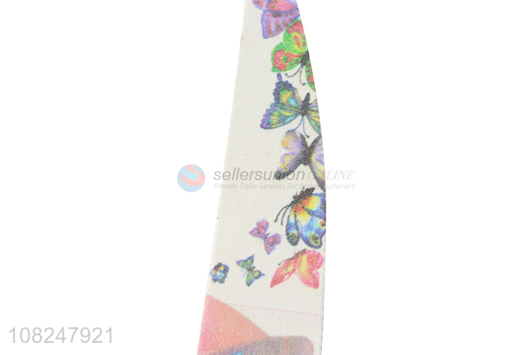 Hot selling 100/180 grit butterfly printed nail file for acylic nails