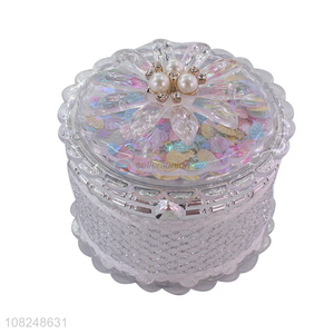 Most popular plastic jewelry storage box trinket box with pearl lid