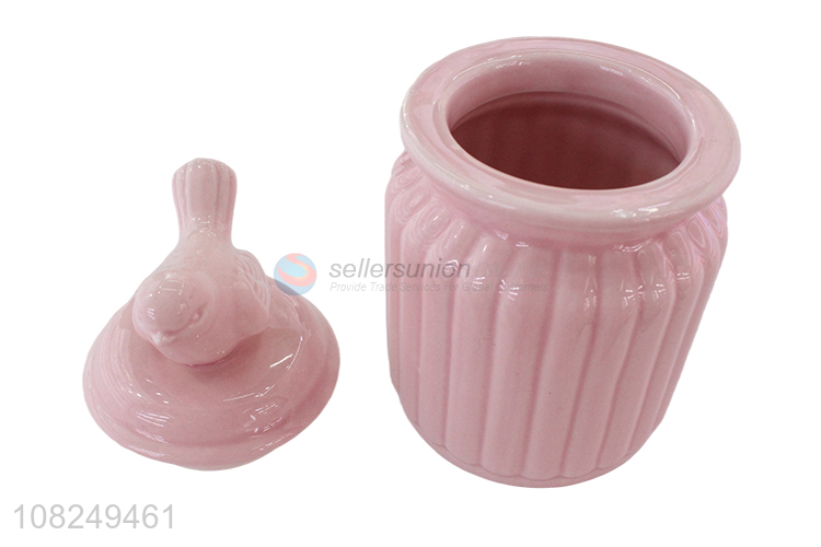 China products multicolor ceramic jewelry box candy jar with lid