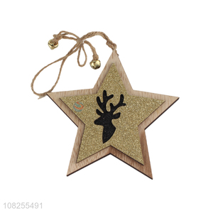 Good price Christmas tree decoration wooden star hanging ornaments
