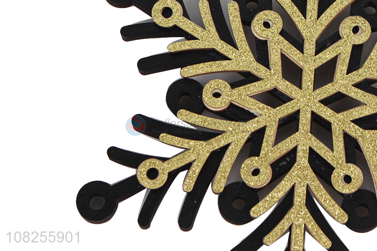 Hot selling wooden snowflake slice Christmas decoration hanging cutout