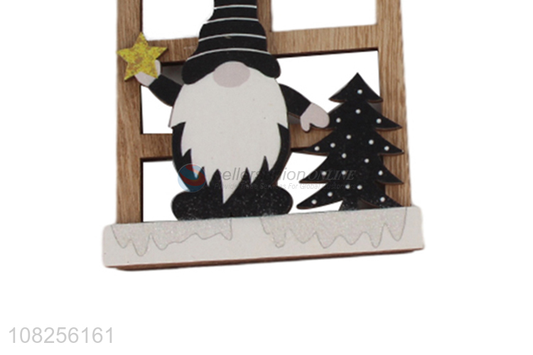 Wholesale wooden gnome ornament wall hanging decoration for Christmas