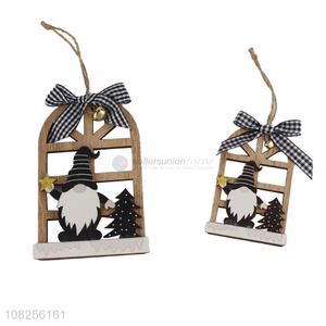 Wholesale wooden gnome ornament wall hanging decoration for Christmas