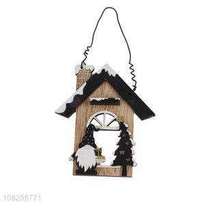 High quality wooden house slice Christmas tree hanging decoration