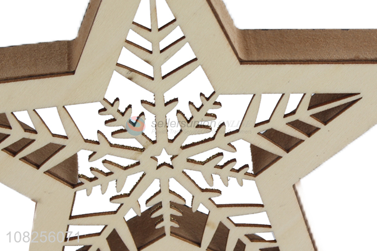 Hot selling wooden star Christmas desktop decoration for home office