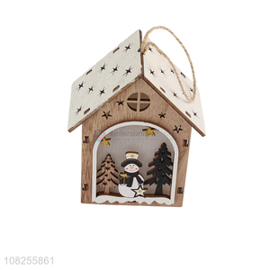Best selling wooden house ornament Christmas tree farmhouse decoration