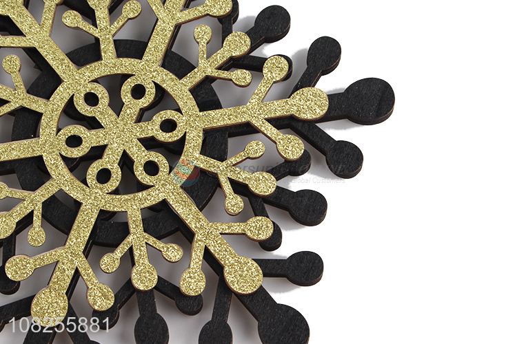 China imports wooden snowflake slice Christmas party hanging ornament