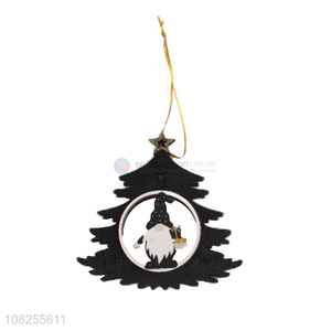 Good price laser cutting hollow wooden hanging ornament for Christmas