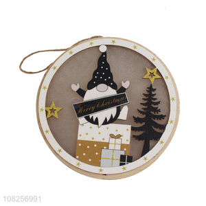 Hot sale wooden christmas pendant festive ornament