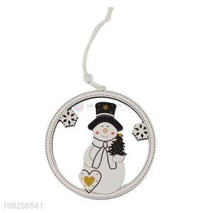 Wholesale price wooden pendant christmas snowman pendant