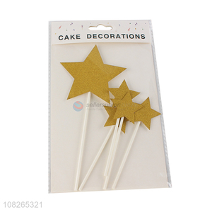 China wholesale golden star shape cake topper cake decoration