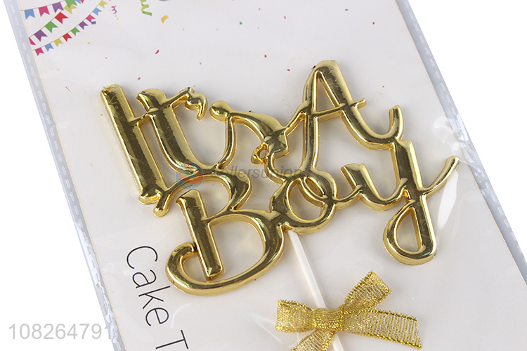 Best quality golden boys cake topper for birthday cake decoration