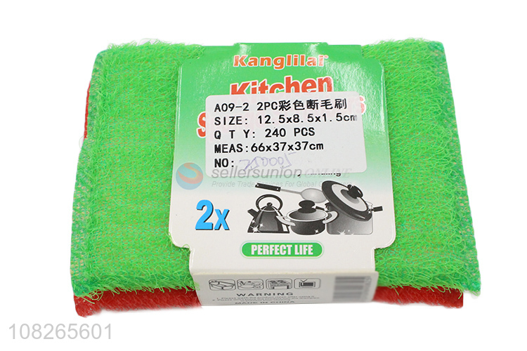 Good Sale 2 Pieces Colorful Scouring Pad For Kitchen