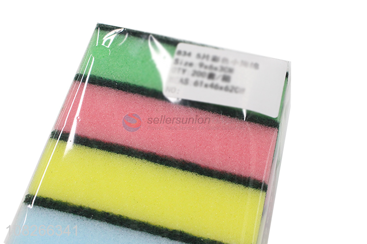 Good Price 5 Pieces Colorful Spong Scourer Cleaning Sponge Set