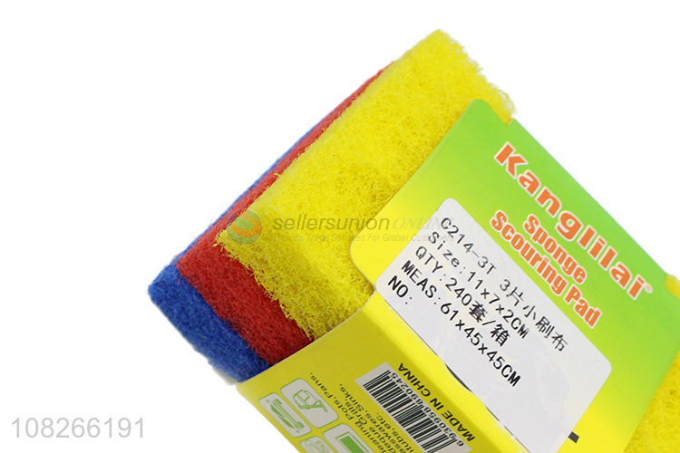 Fashion 3 Pieces Sponge Scouring Pad Set Wholesale