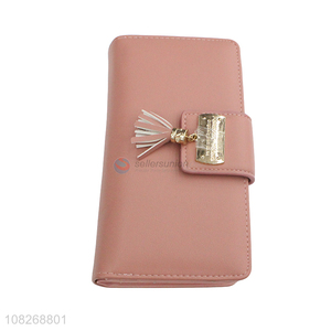 Best selling fashion women wallet purse long wallet with tassel