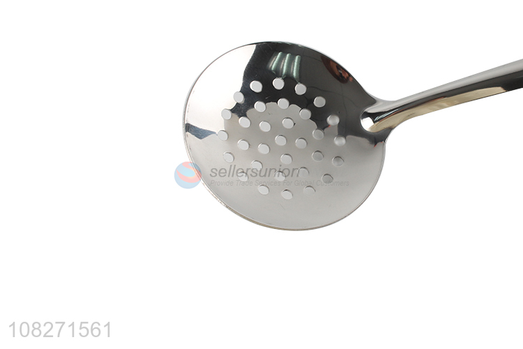 Best selling long handle stainless steel slotted ladle