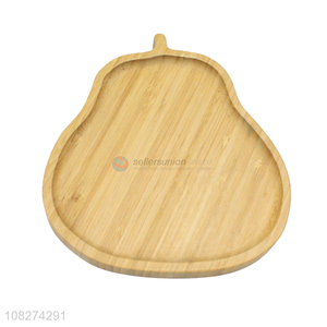 Good quality pear shape bamboo food serving tray food plate snacks dish