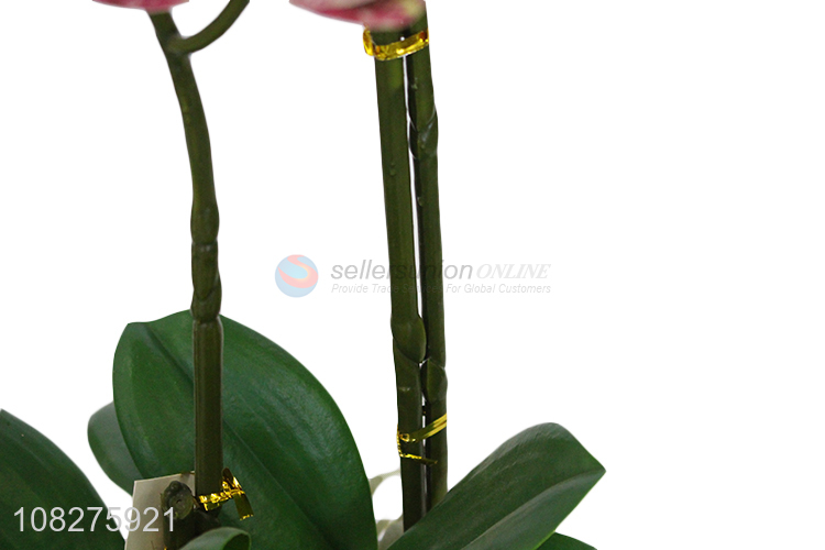 Good quality artificial orchid flowers with pot for indoor outdoor decor