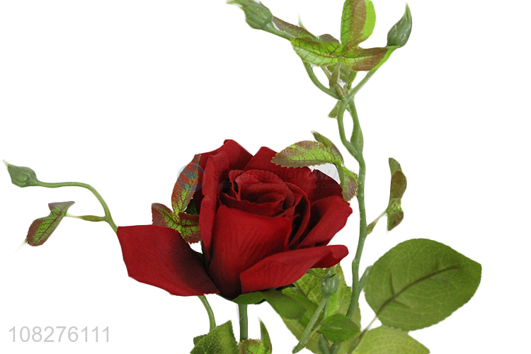 Hot selling realistic artificial queen rose flowers for home office decor