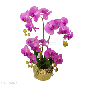 Good price realistic orchid flowers fake plants artificial potted flowers