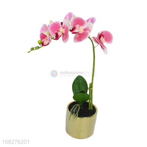 High quality lifelike plastic orchid flowers for indoor outdoor garden decor