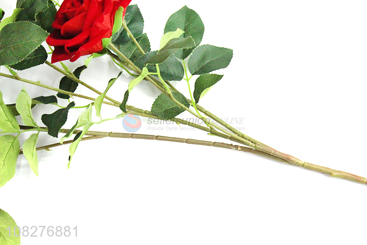 Good selling 6heads cloth fake rose simulation flower wholesale