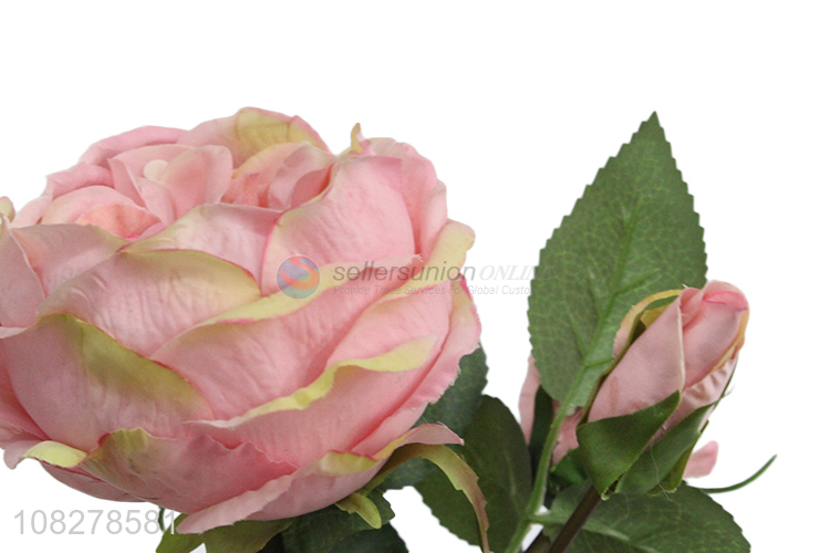 Yiwu supplier pink cloth artificial rose home decoration