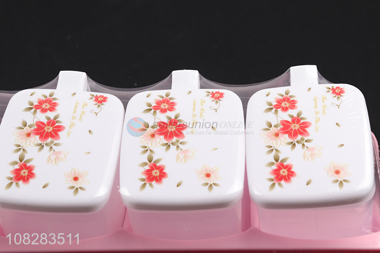 China supplier 4 pieces seasoning jar plastic condiment box set