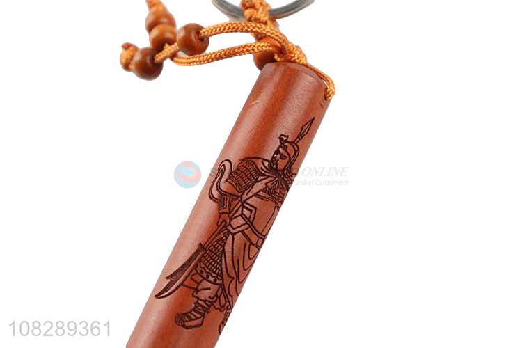 New products creative wood carved keychain with top quality