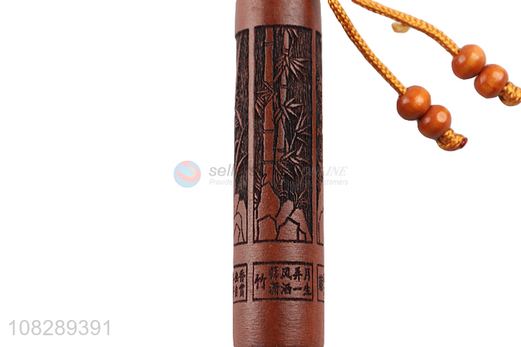 Best selling wood carved pendant keychain key ring wholesale