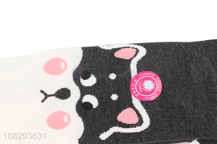 Wholesale Cartoon Dog Pattern Breathable Cotton Socks Crew Socks