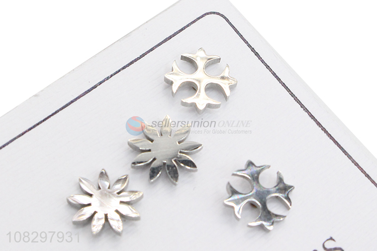 Latest design trendy small stainless steel stud earrings set