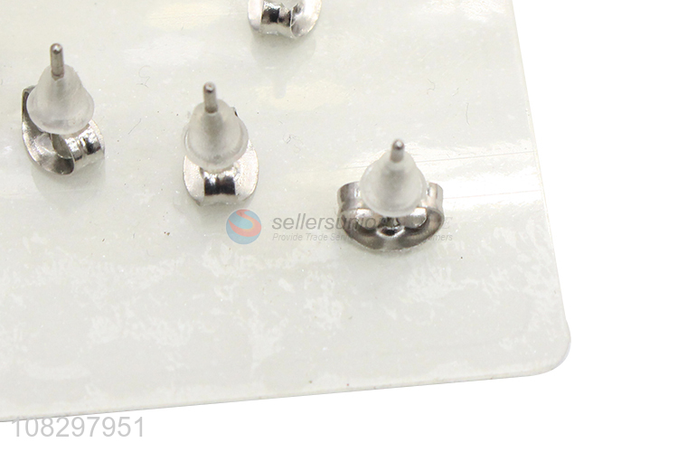 Wholesale stainless steel stud earrings set fashion earrings set