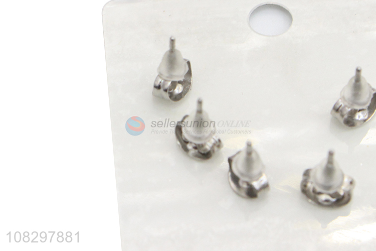 Good quality stainless steel stud earrings set metal earrings