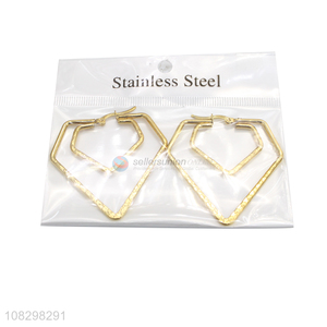 Yiwu market stainless steel geometric hoop earrings for women