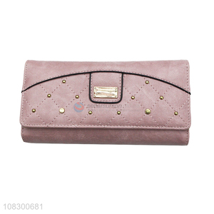 New product faux leather long wallets trifold long purses